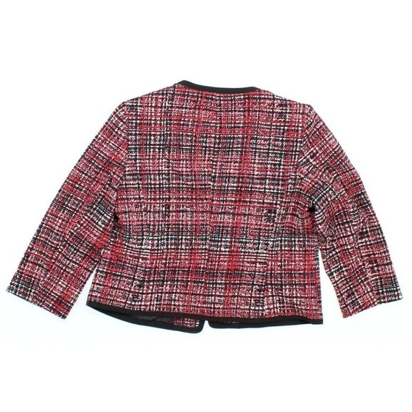 Evan Picone Black Label Suit Jacket Blazer 14 Red Multi - Picture 3 of 10